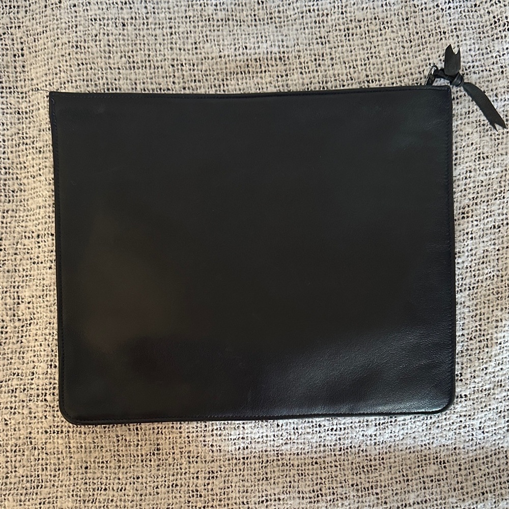 Harrods Black Leather  Wristlet
